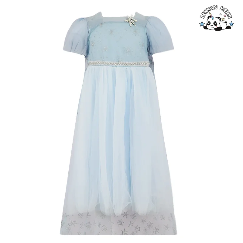 LEZONKIDS - New Summer Custom Bow White Tulle Sequined Party Dresses Birthday Dresses for Girl